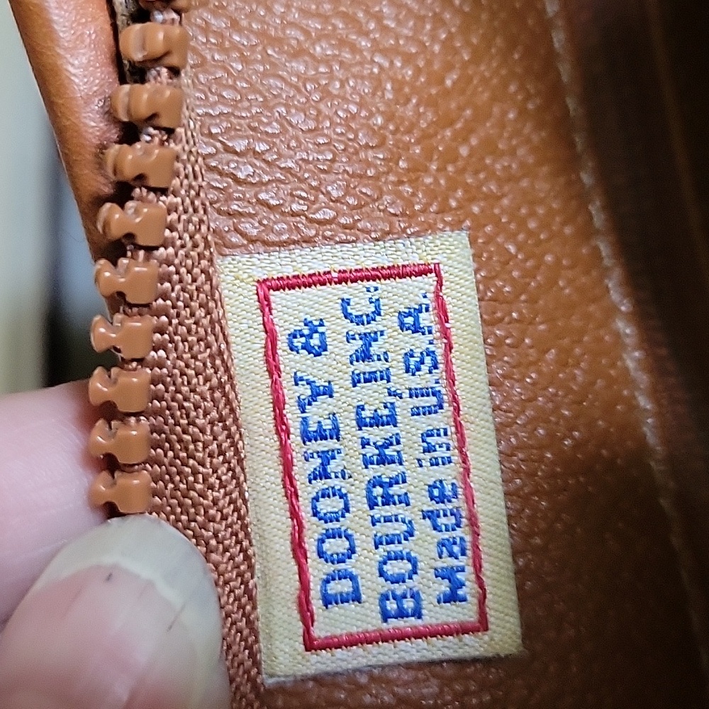 Dooney & Bourke Black and Brown Shoulder Bag Crescent Hobo Real Leather Vintage - Picture 12 of 15